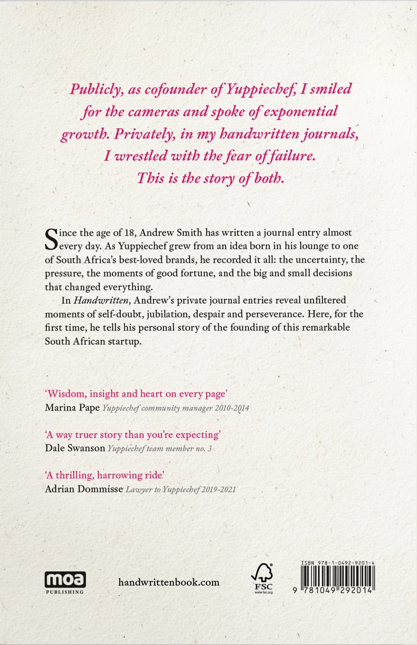 Handwritten: The founding story of Yuppiechef by Andrew Smith